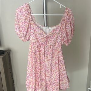 Altar'd State Pink and Yellow Floral Dress